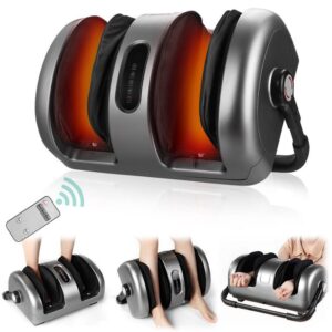 Binecer 8872 Foot Massager Machine with 5 Mins Fast Heat Shiatsu Foot and Calf Massager with Remote Deep Kneading Rolling Ankle Leg Arm Massage Best Gifts for Men and Women